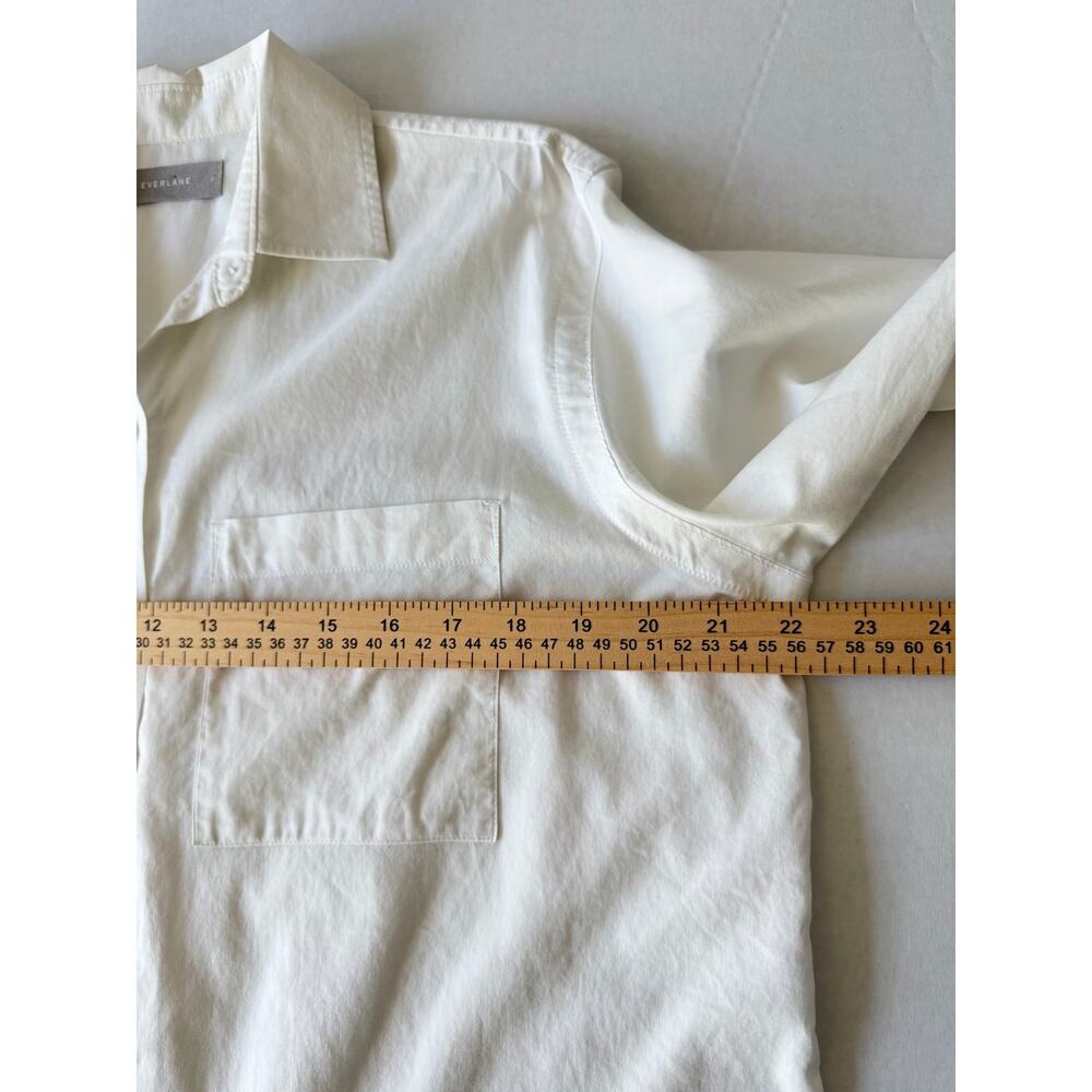 Everlane Size 0 Relaxed Button Up Poplin Shirt White 100% Cotton - Picture 8 of 8